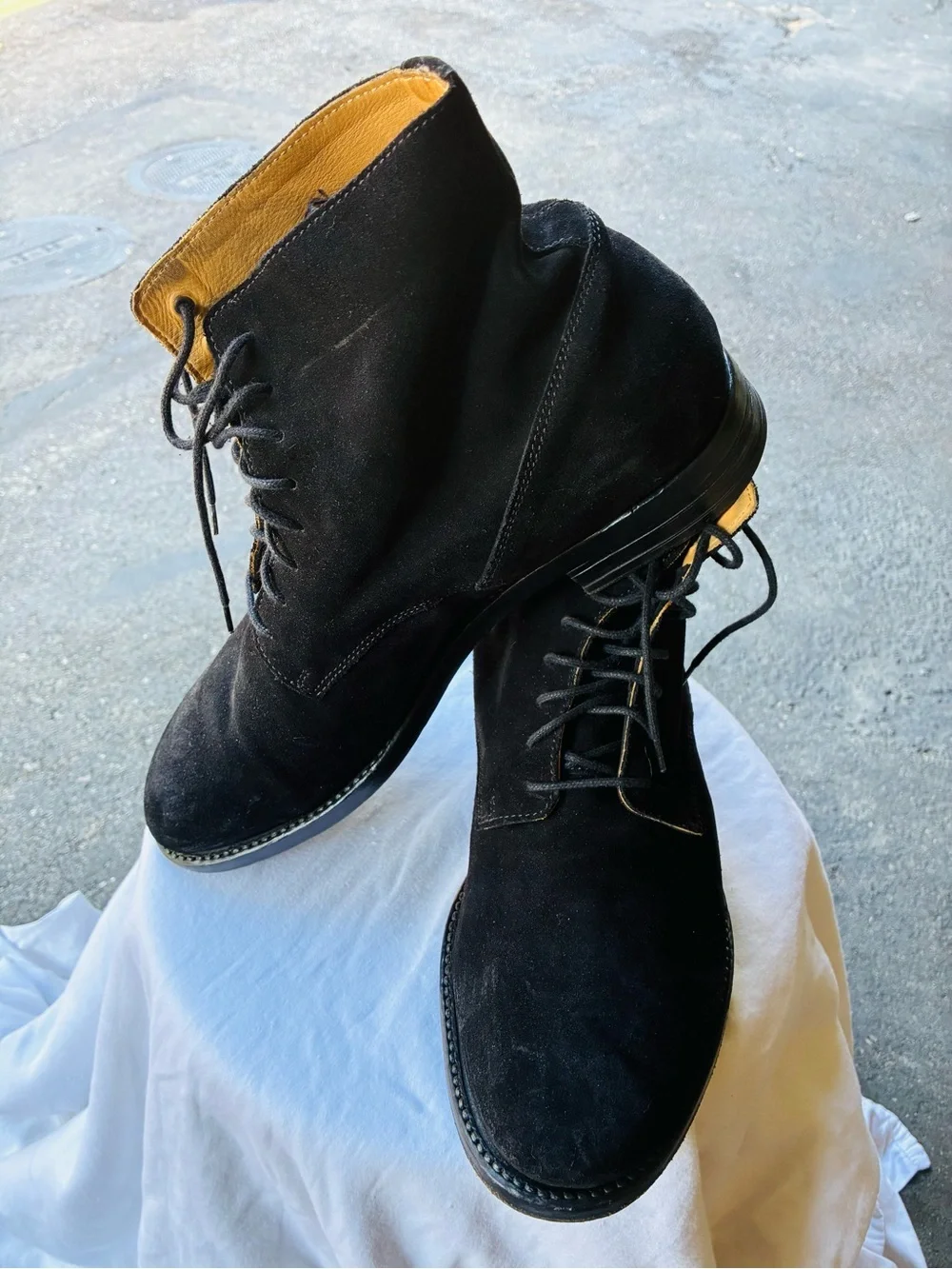 Buttero Suede Lace-Up Boots, Size 10